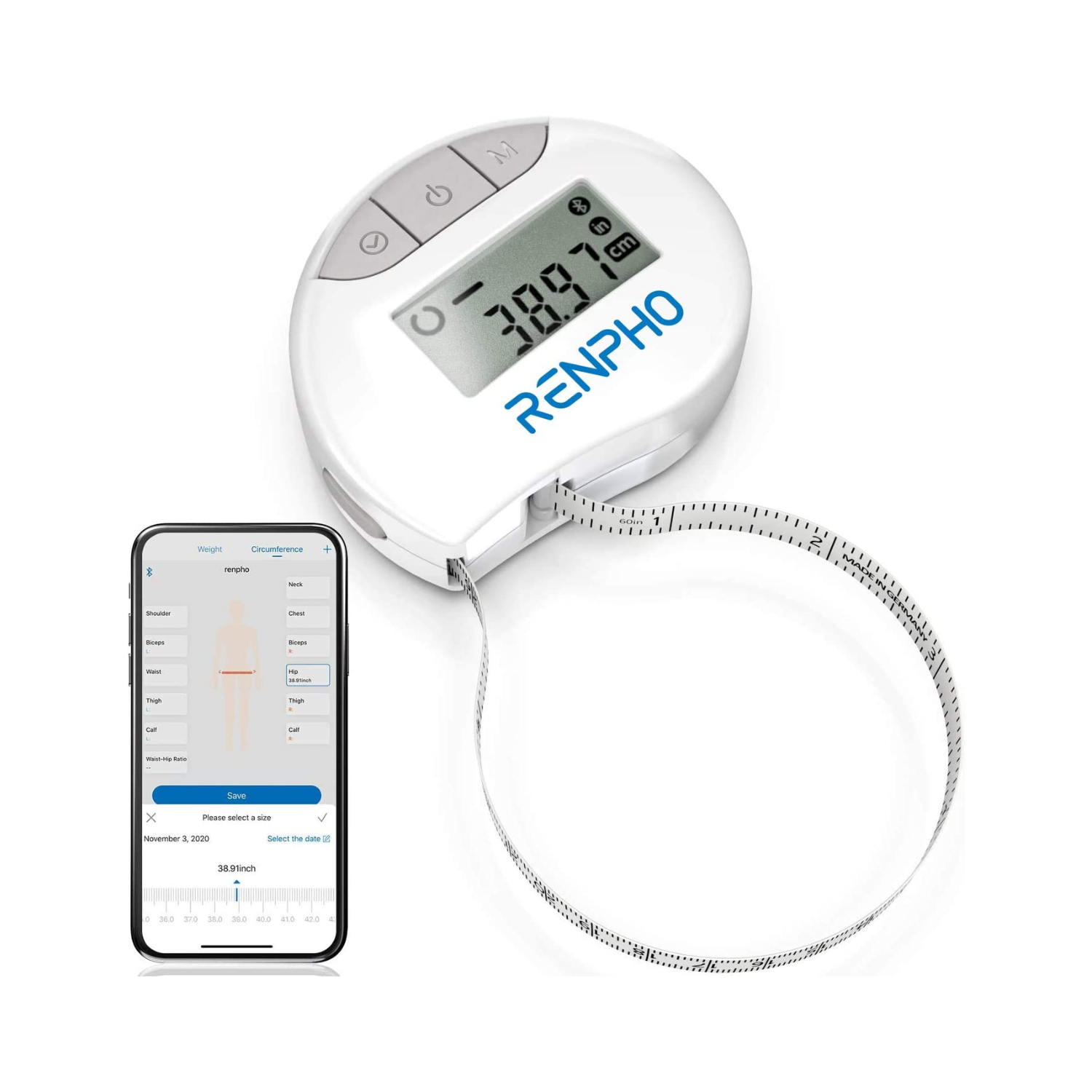  Customer reviews: RENPHO Smart Tape Measure, Body