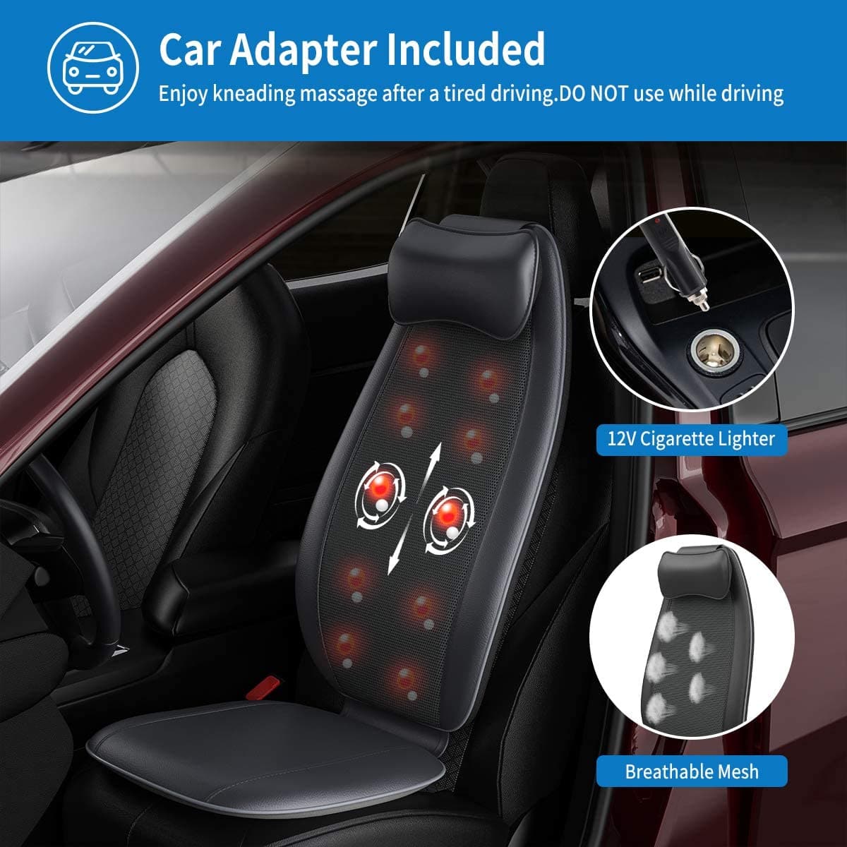 S-Shaped Shiatsu Back Massage Seat Cushion Massager Renpho