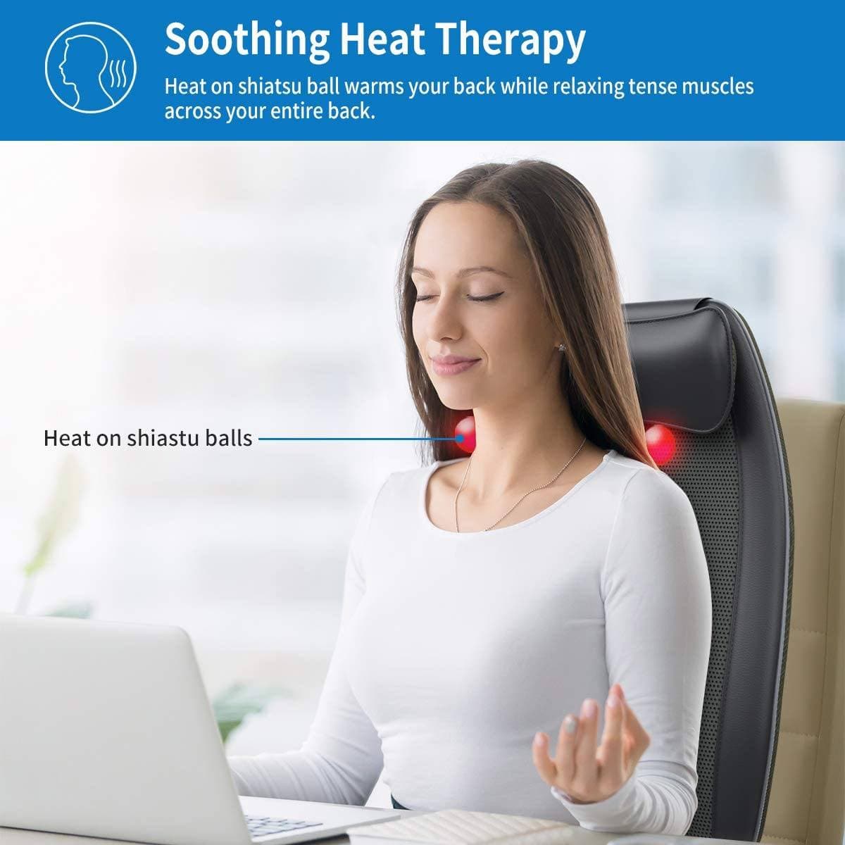 S-Shaped Shiatsu Back Massage Seat Cushion Massager Renpho