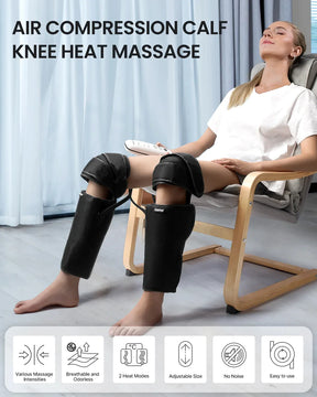 Leg Massager with Heat Air Compression Knee Calf Massage