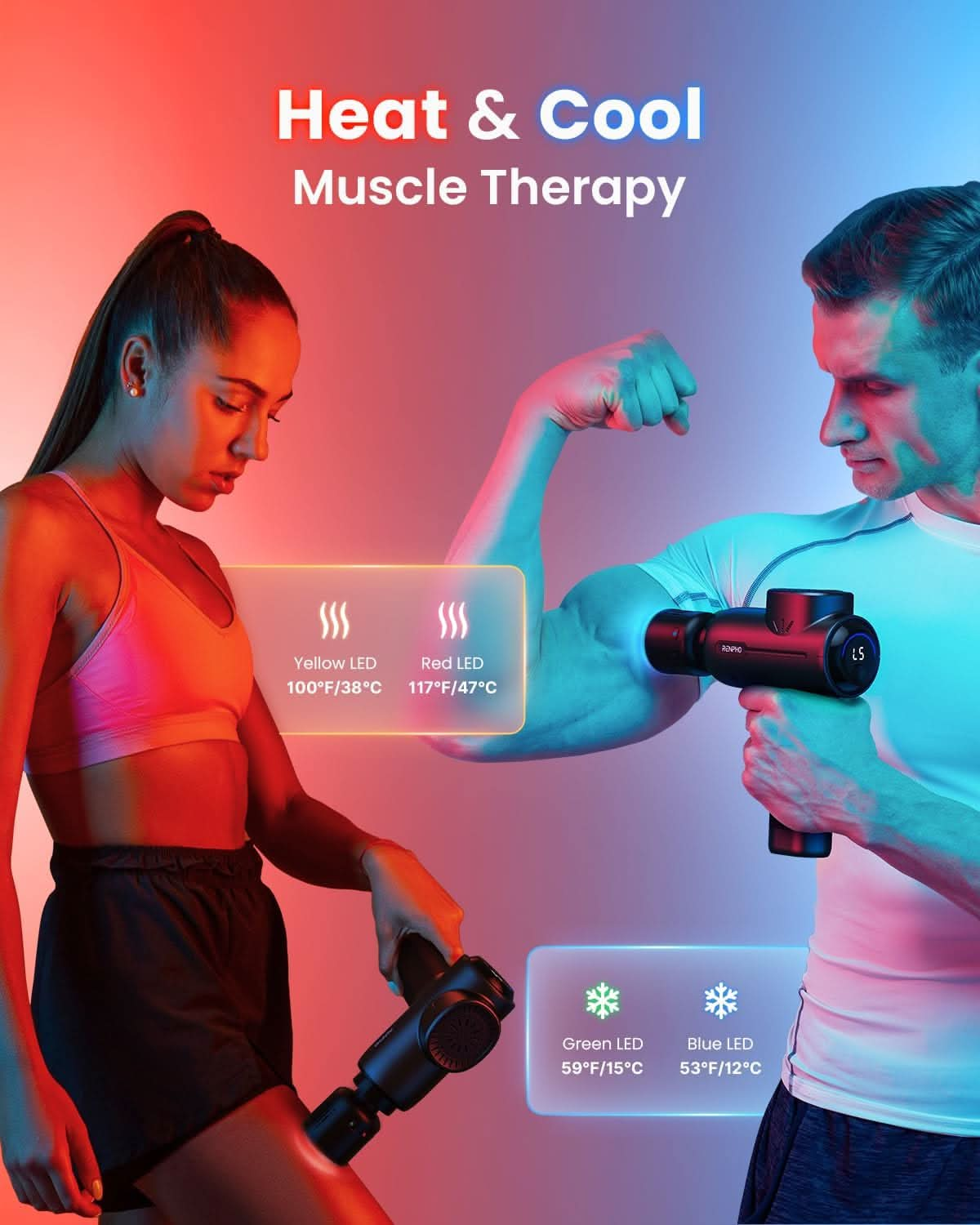 RENPHO Active+ Thermalcool Massage Gun