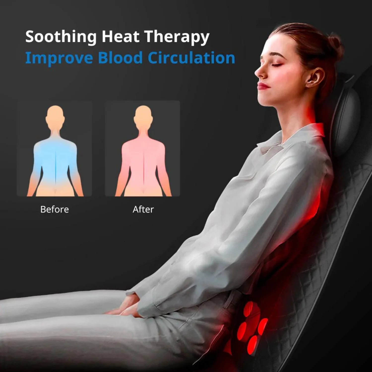 RENPHO Back Massager with Heat, Shiatsu Chair Massage Pad for Neck
