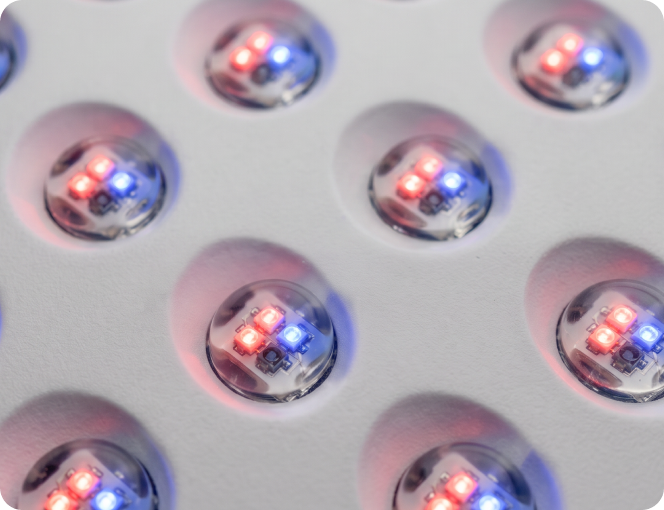 Close-up van dicht op elkaar geplaatste LED-lampjes