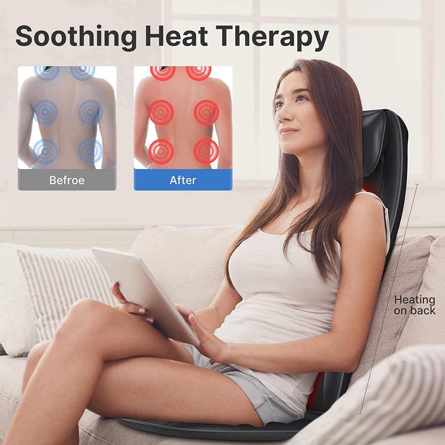 S-Shaped Shiatsu Back Massage Seat Cushion