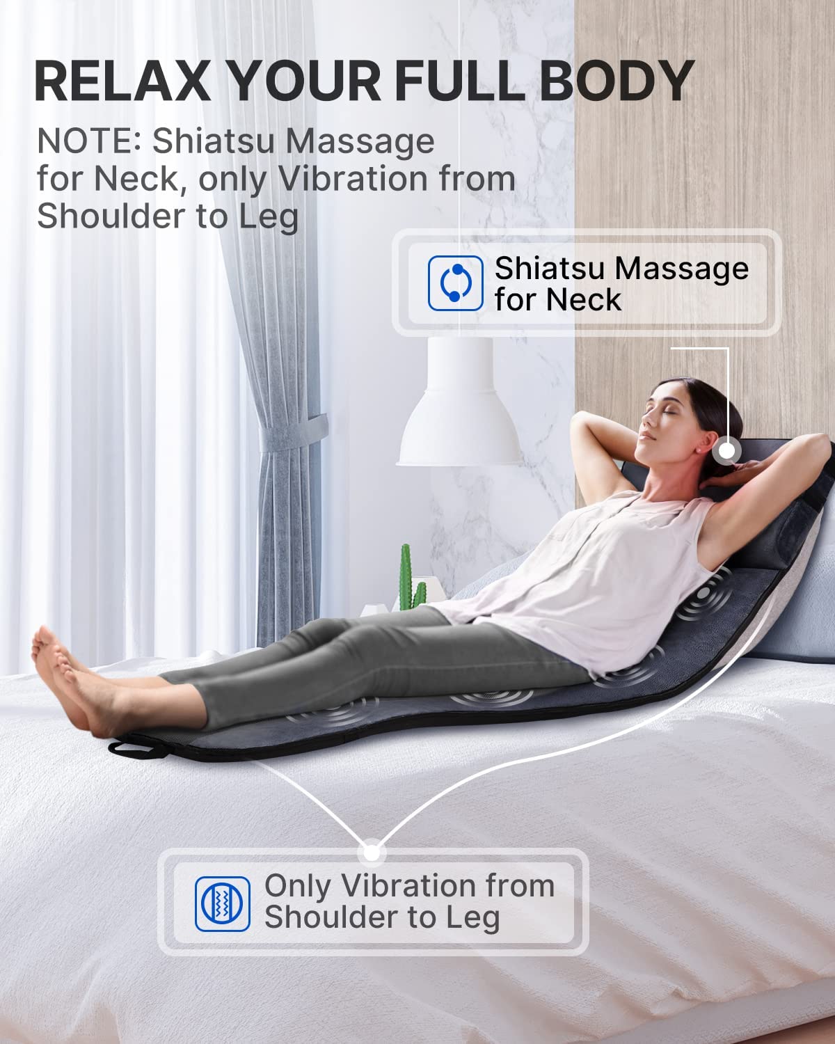 RENPHO Renpho Back Massager, S-shaped Shiatsu Massage Cushion With