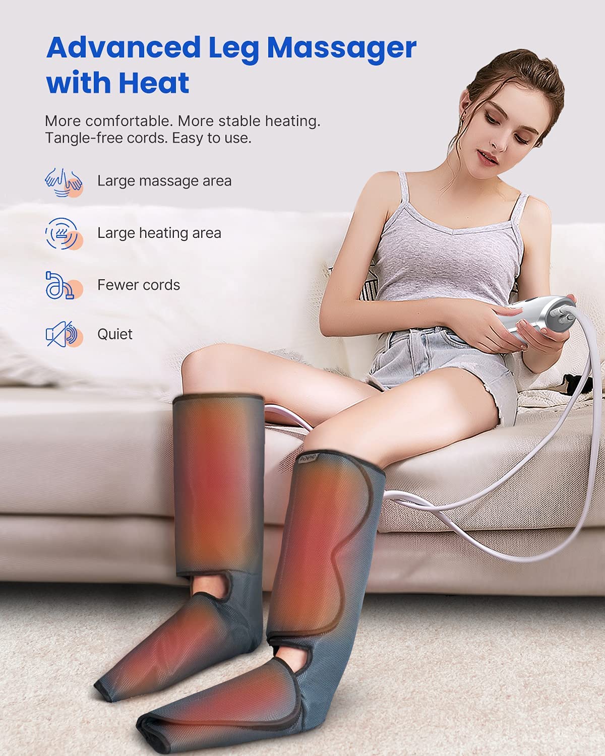 Foot DR Air-O-Thermo Full Air Compression Leg Massager w/ Heat Treatment  New