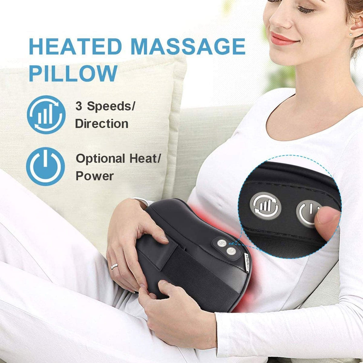 Shiatsu Neck & Back Massage Pillow Massager Renpho