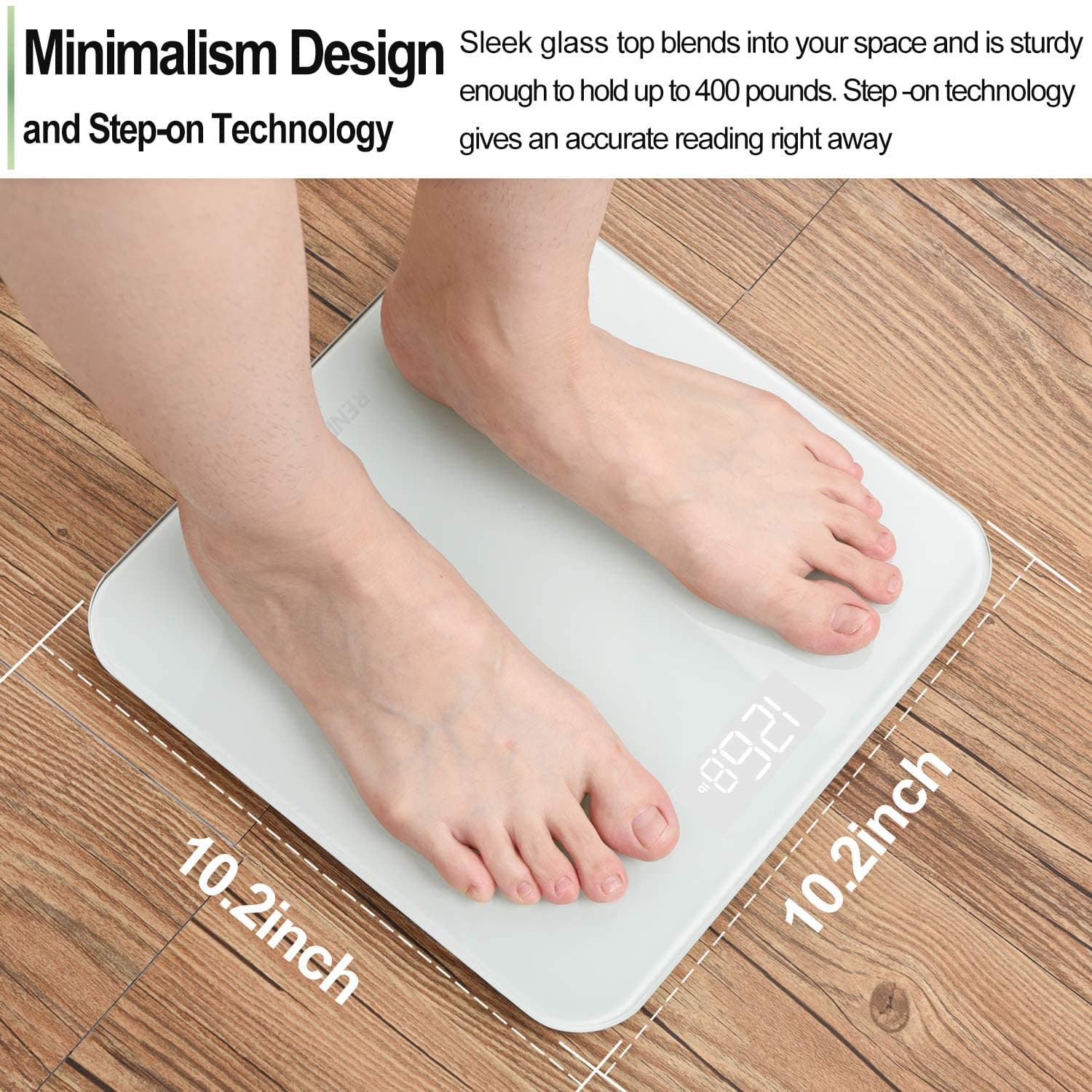 Digital Body Weight Scale, Bathroom Weighing Scale Large LED Display, 400  lbs