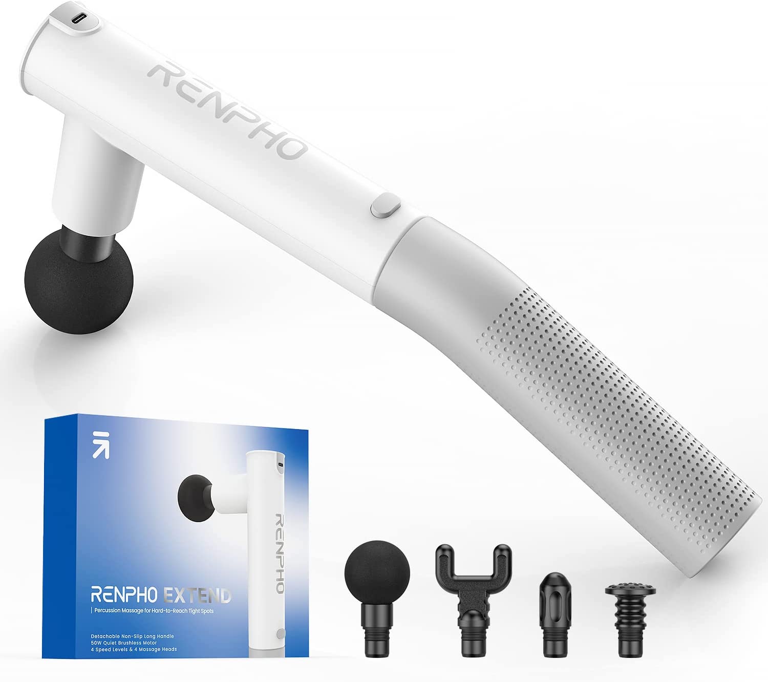 RENPHO Reach Massage Gun, Upgrade Extension Handle
