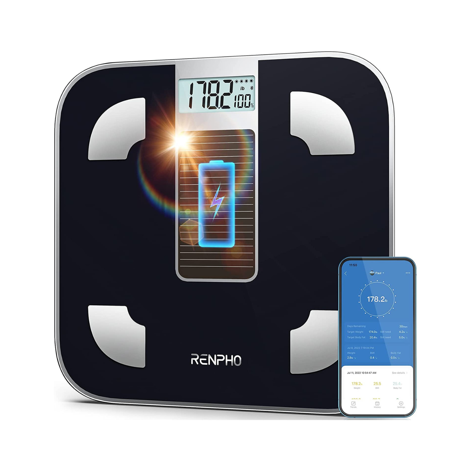 Elis Solar Smart Body Scale Scale Renpho EU(A)